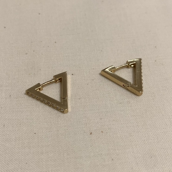BCBG Pave Triangular Earrings - Gold - Picture 2 of 2